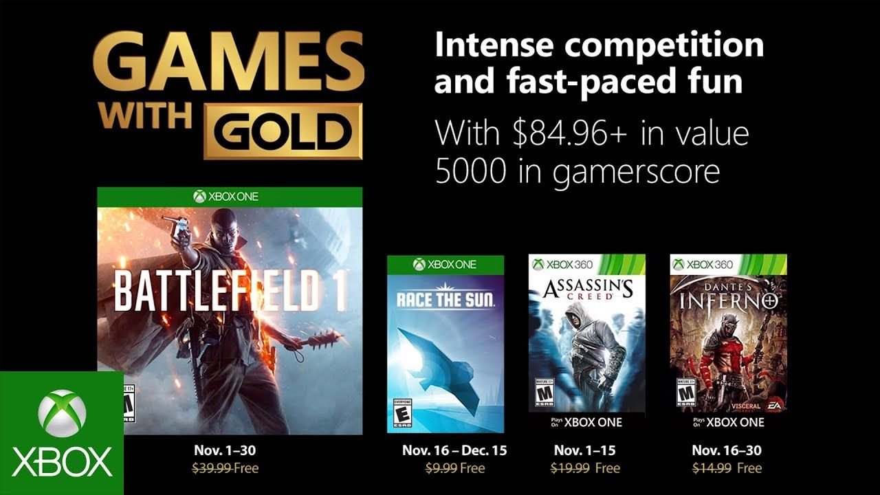 Ya conocemos los juegos de Games with Gold de noviembre