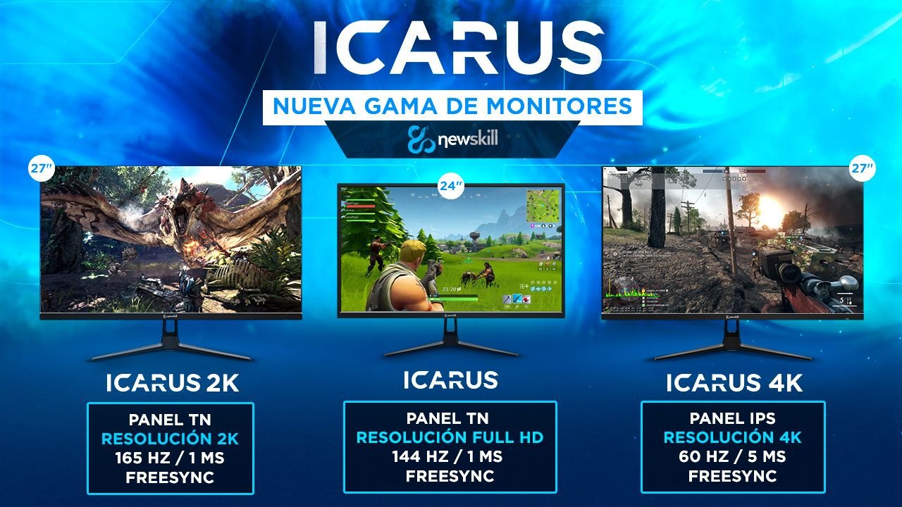 Newskill presenta su nueva familia de monitores gaming, Icarus