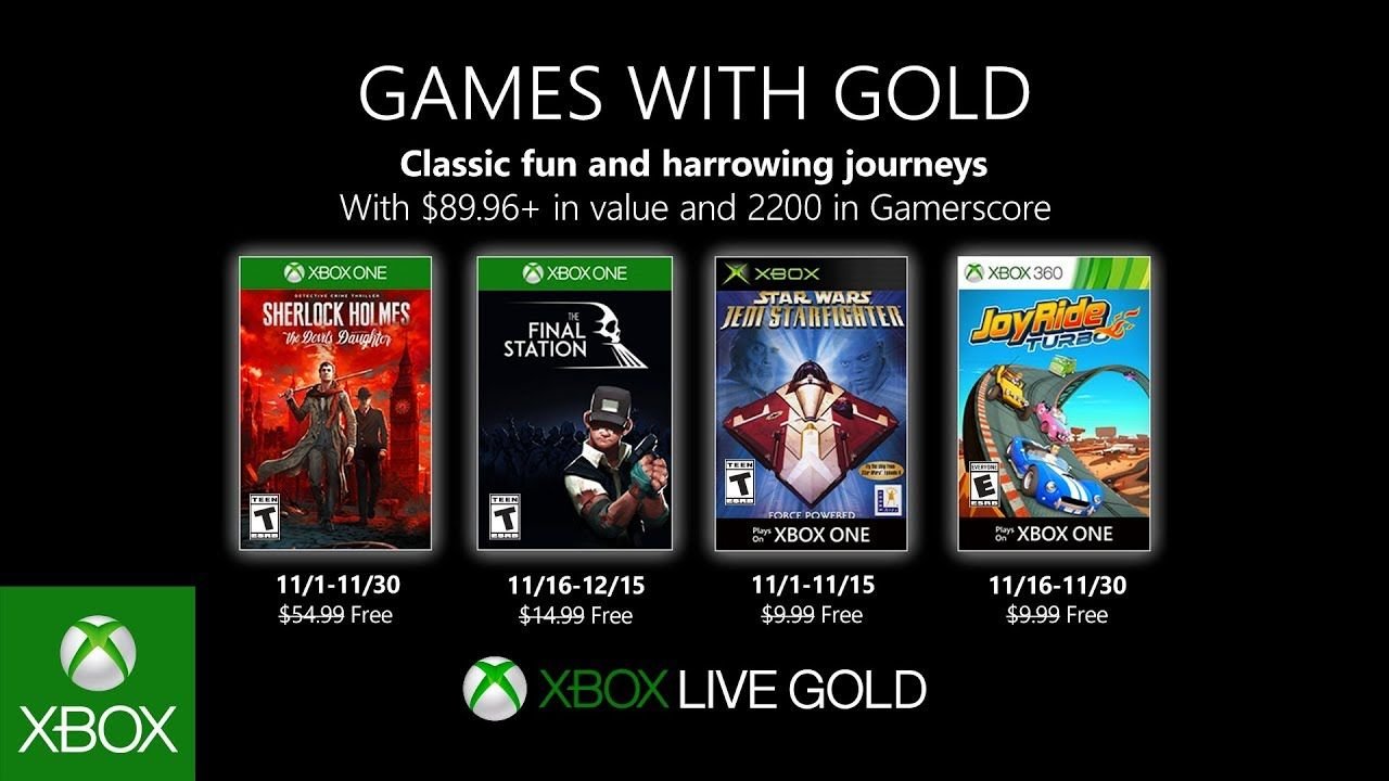 Desvelados los juegos de Games with Gold de noviembre