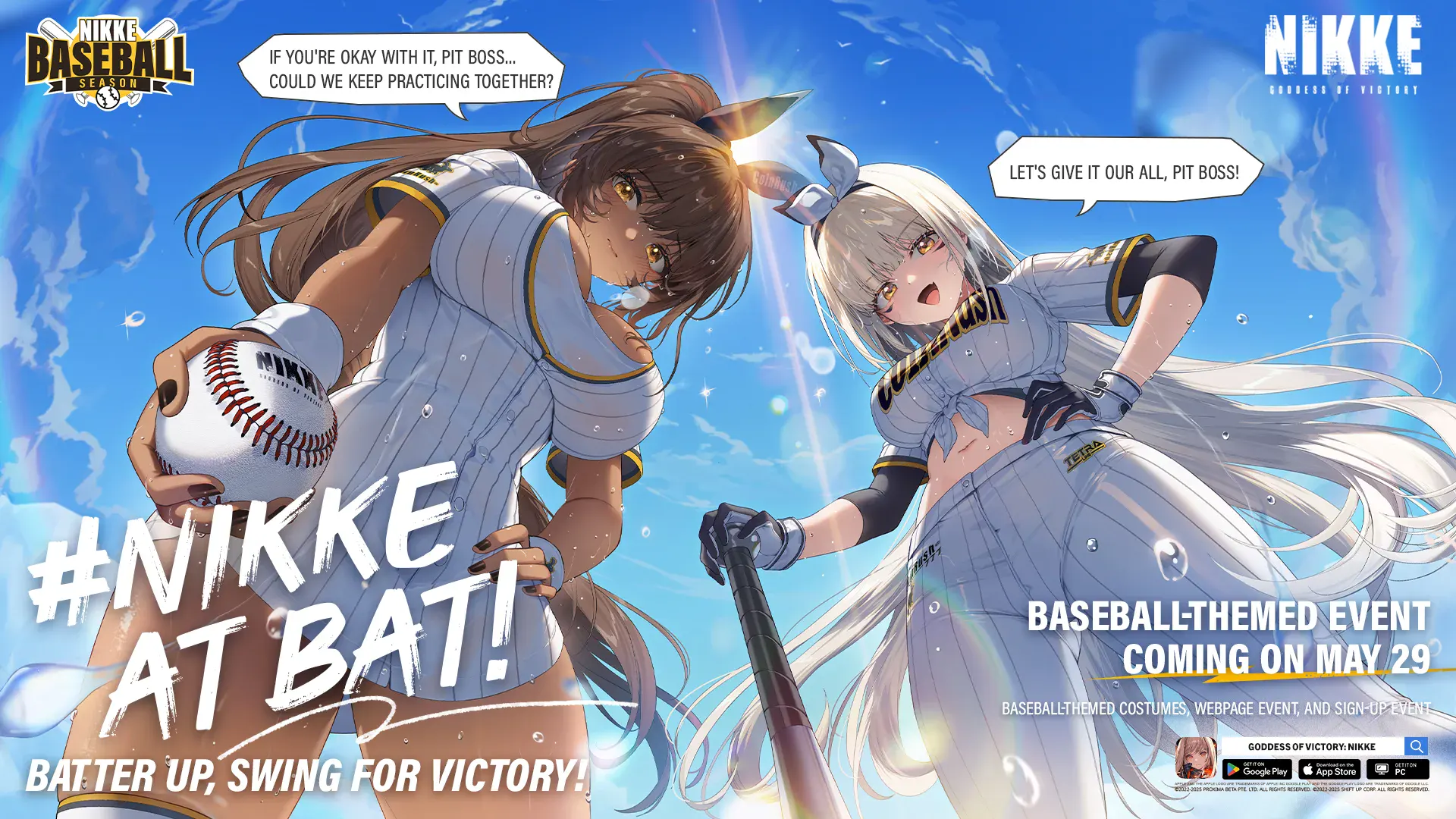 Goddess of Victory: NIKKE: Noir y Blanc se pasan al béisbol en la última actualización del juego