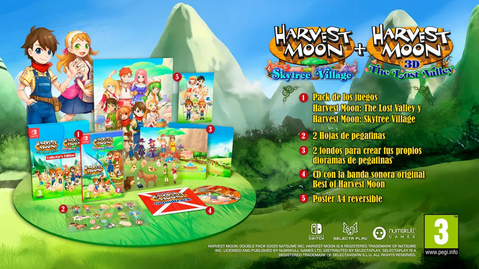 Harvest Moon: Skytree Village + The Lost Valley 3D llega a Nintendo Switch con ediciones físicas ya disponibles para reservar