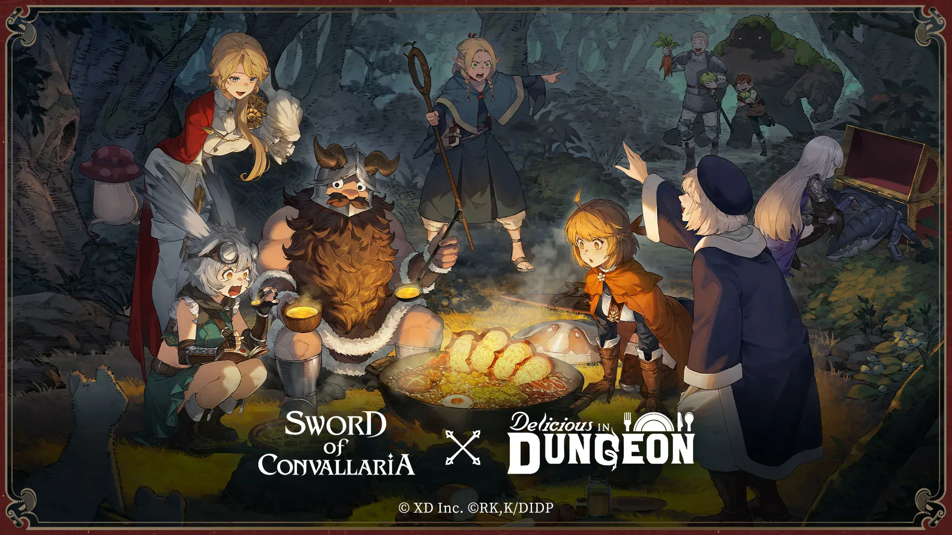 Sword of Convallaria x Delicious in Dungeon: Senshi, Marcille y Falin llegan al RPG táctico en un evento limitado hasta el 25 de septiembre