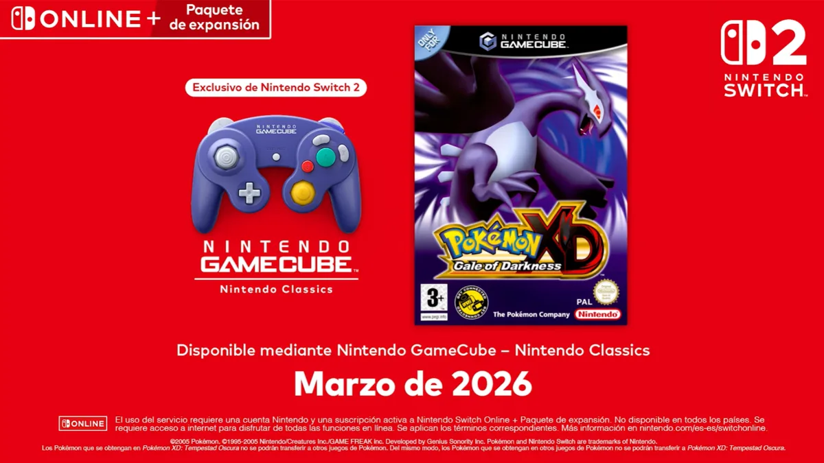 Pokémon XD: Tempestad Oscura llegará en marzo a Nintendo Switch 2 a través de la aplicación de Nintendo Classics