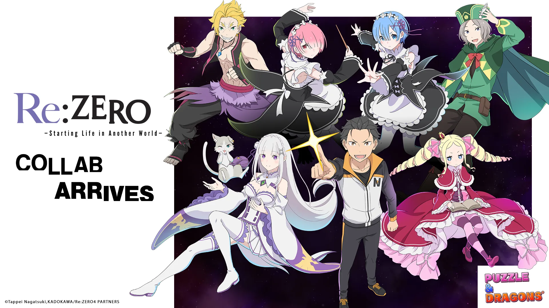 Puzzle & Dragons inicia su primera colaboración con el anime Re:ZERO -Starting Life in Another World-