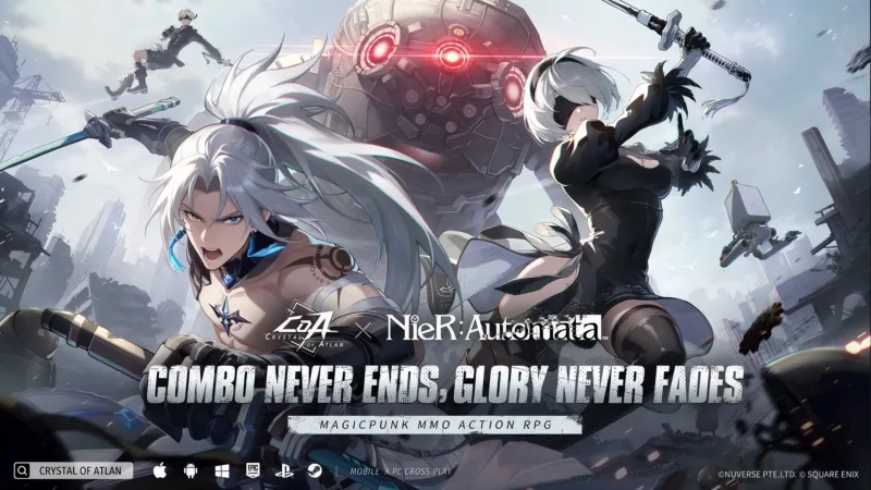 Crystal of Atlan celebra su primer aniversario con la colaboración de NieR: Automata y la nueva clase Karmaslayer