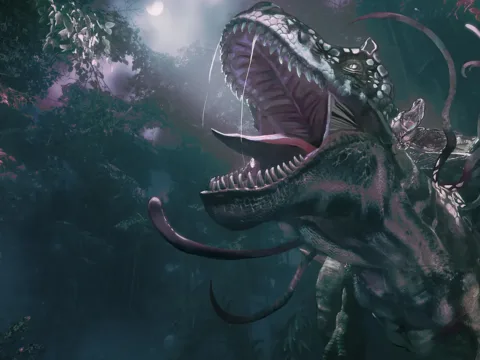 Wilderdark llegará a PC el 3 de noviembre con una isla infestada de dinosaurios parasitados