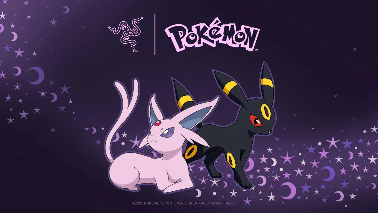 Razer presenta la colección Espeon & Umbreon, inspirada en el contraste entre luz y oscuridad de estas icónicas evoluciones de Eevee