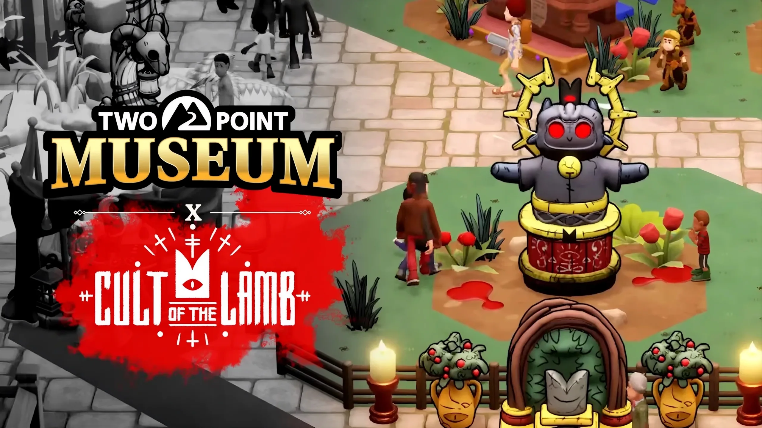 Two Point Studios y SEGA lanzan la colaboración gratuita Cult of the Lamb en Two Point Museum